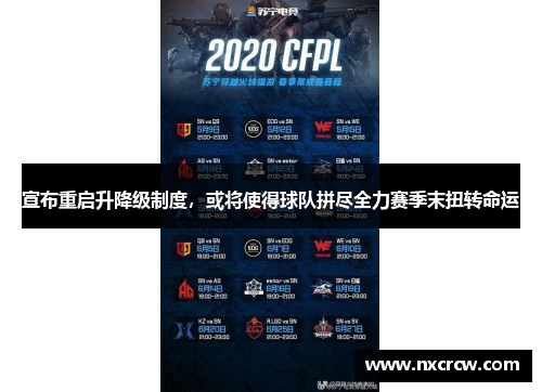 宣布重启升降级制度，或将使得球队拼尽全力赛季末扭转命运